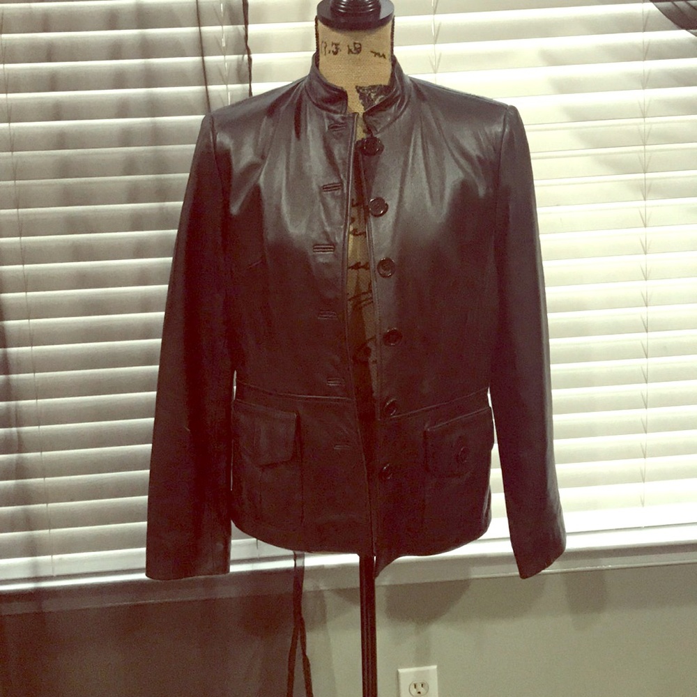 Black leather jacket